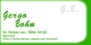 gergo bohm business card