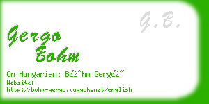 gergo bohm business card